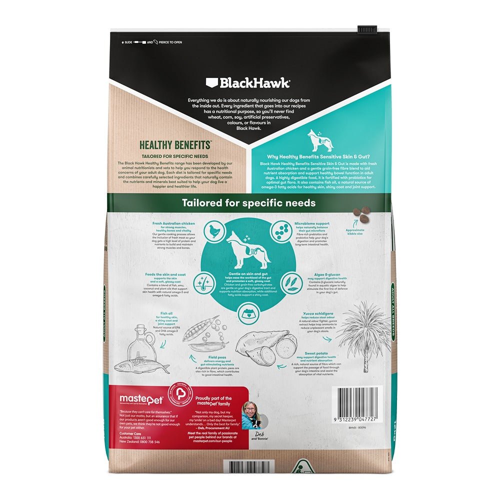 Black Hawk Healthy Benefits Sensitive Gut Dog Food - PetPost Australia