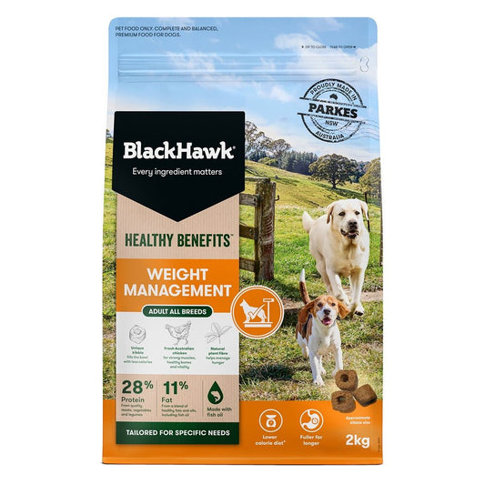 Black Hawk Healthy Benefits Weight Management Dog Food - PetPost Australia