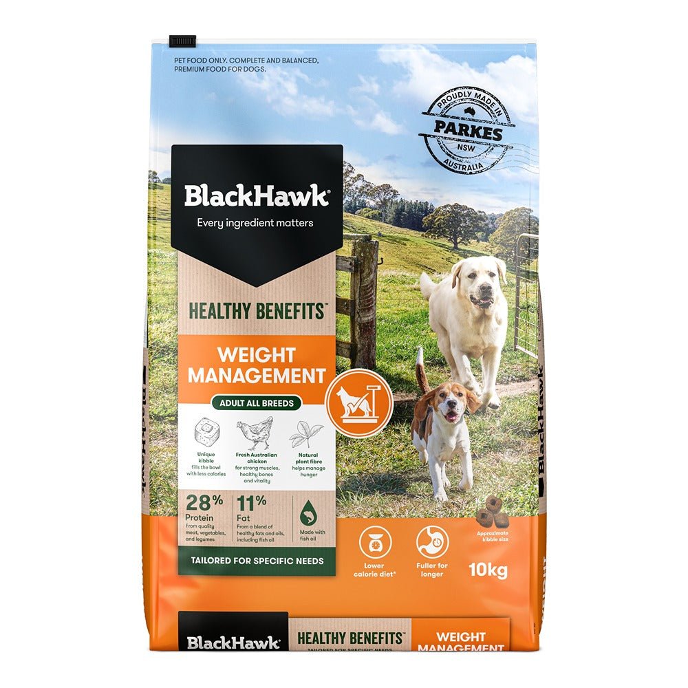 Black Hawk Healthy Benefits Weight Management Dog Food - PetPost Australia
