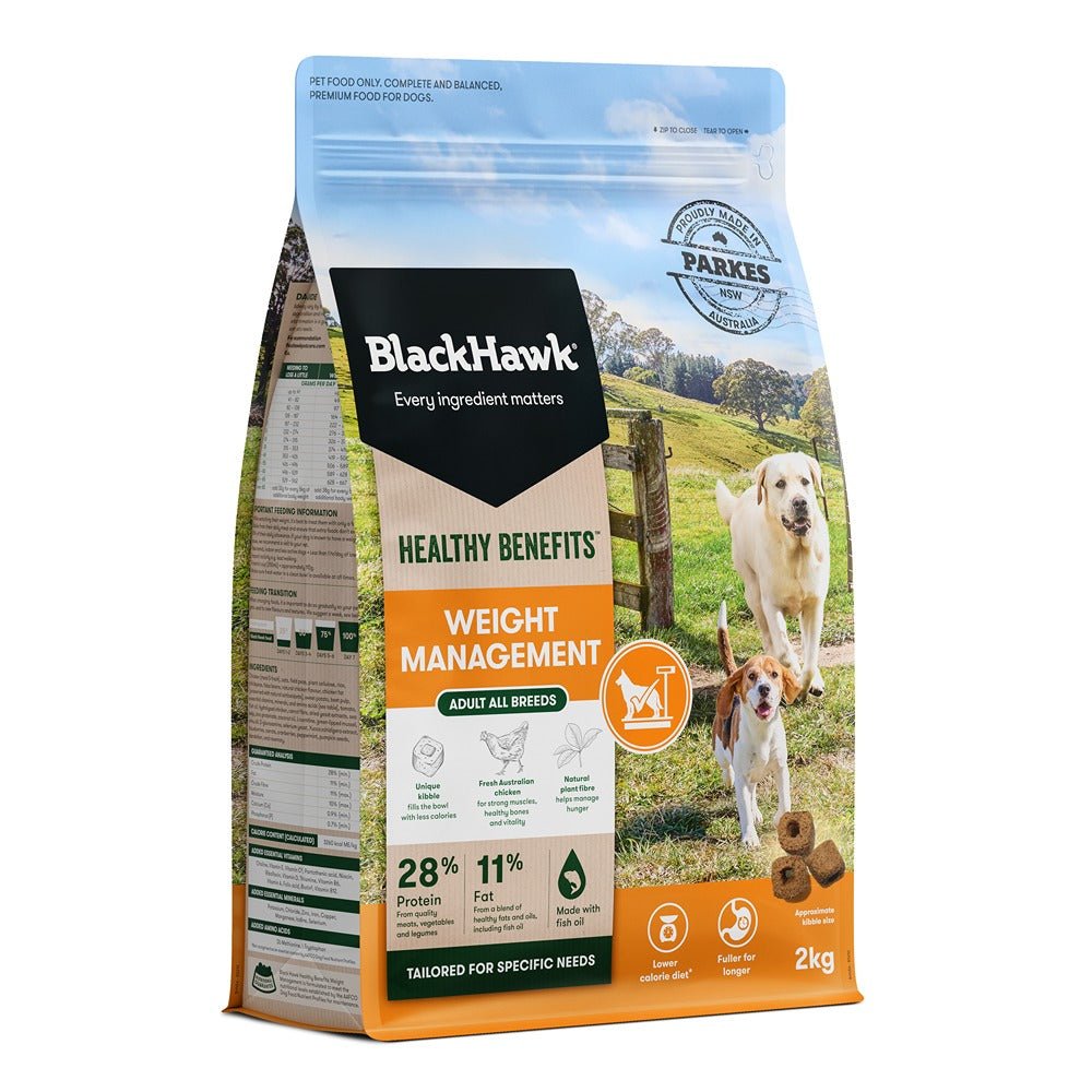 Black Hawk Healthy Benefits Weight Management Dog Food - PetPost Australia