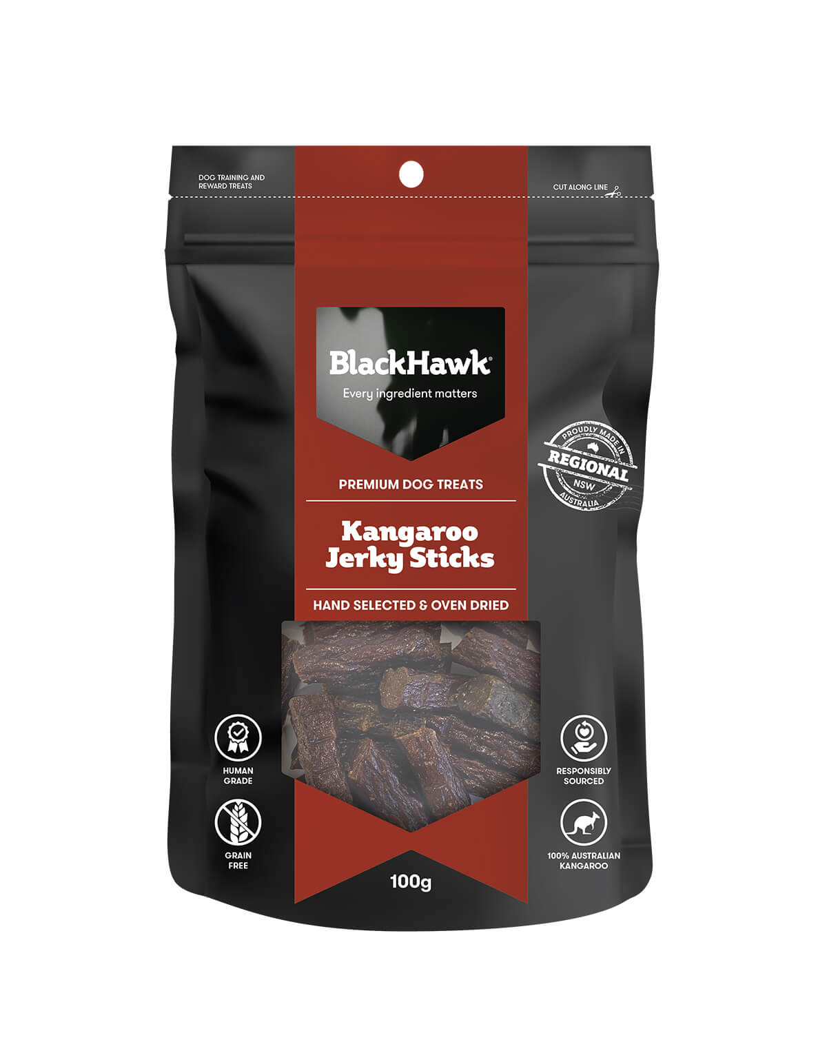 Black Hawk Kangaroo Jerky Sticks Dog Treats - PetPost Australia