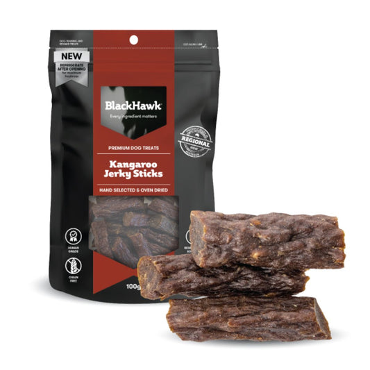 Black Hawk Kangaroo Jerky Sticks Dog Treats - PetPost Australia