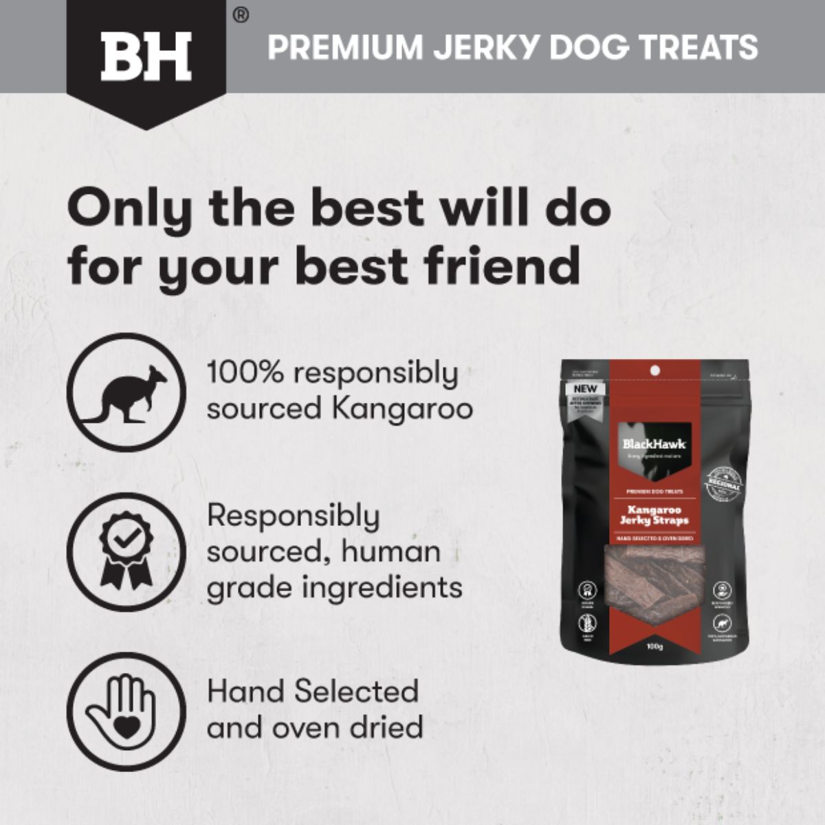 Black Hawk Kangaroo Jerky Straps Dog Treats - PetPost Australia
