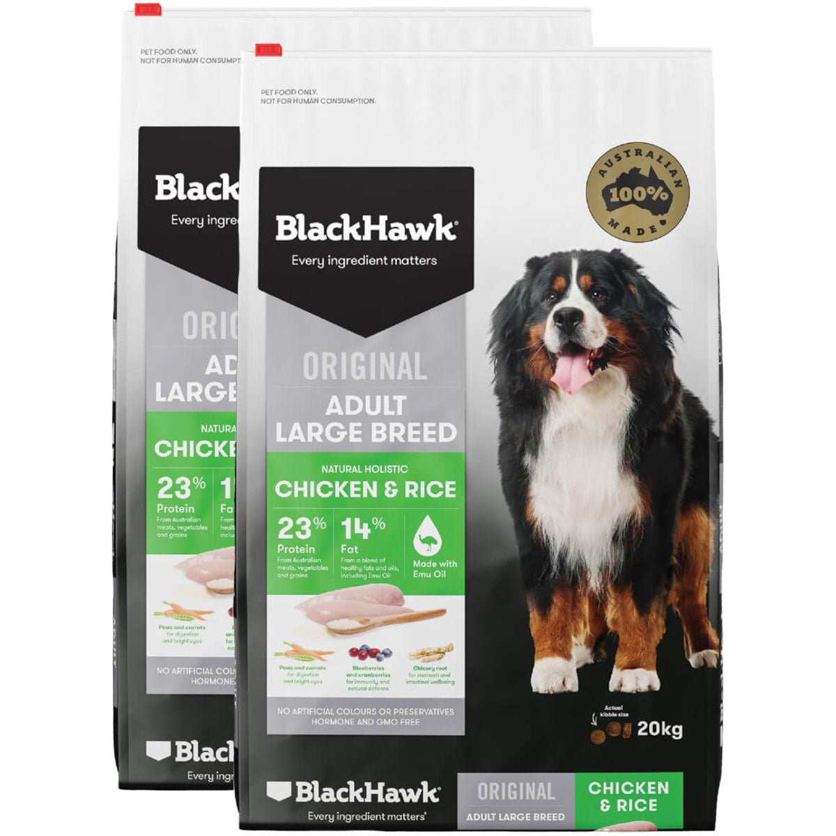 Black Hawk Large Breed Adult Chicken & Rice Dry Dog Food - PetPost Australia