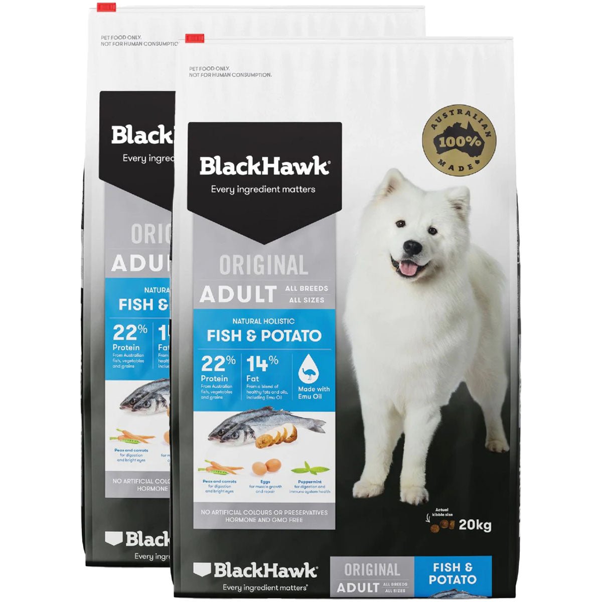 Black Hawk Original Adult Fish & Potato Dry Dog Food - PetPost Australia