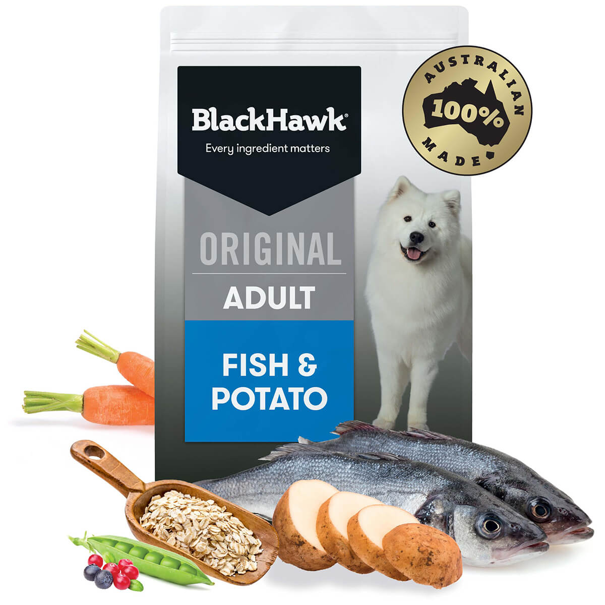 Black Hawk Original Adult Fish & Potato Dry Dog Food - PetPost Australia