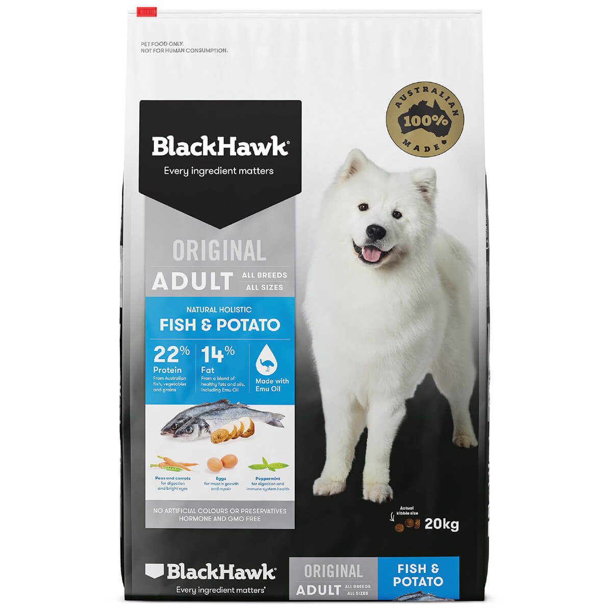 Black Hawk Original Adult Fish & Potato Dry Dog Food - PetPost Australia