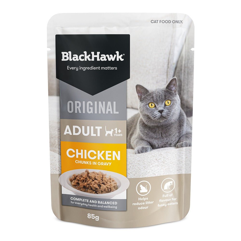 Black Hawk Original Cat Food Chicken in Gravy 85g - PetPost Australia