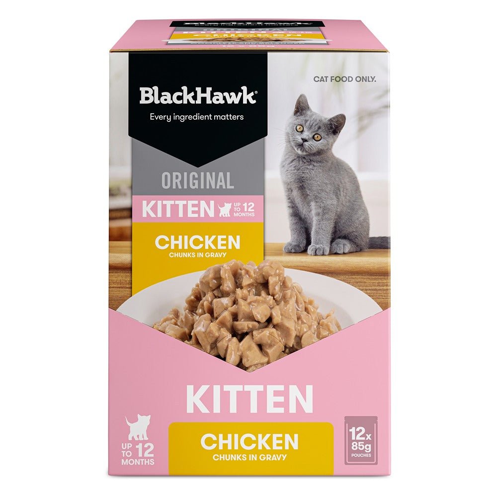 Black Hawk Original Kitten Food Chicken in Gravy 85g - PetPost Australia