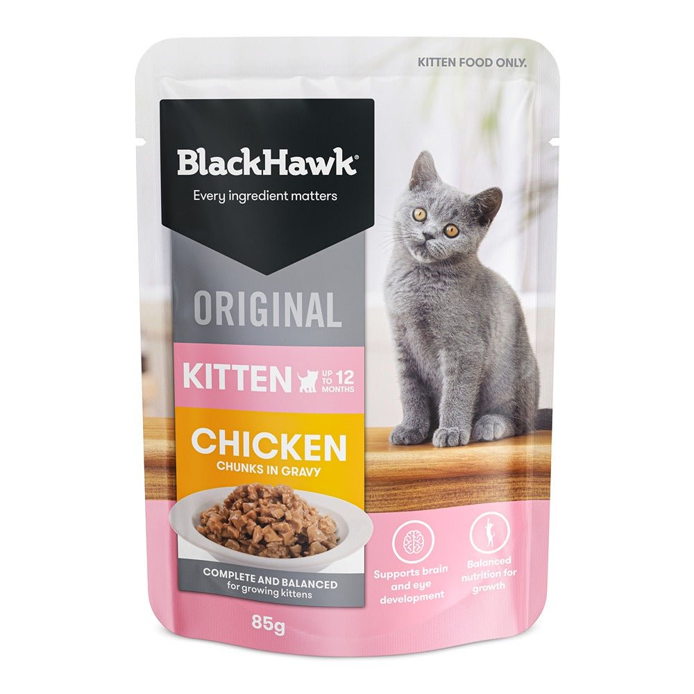Black Hawk Original Kitten Food Chicken in Gravy 85g - PetPost Australia