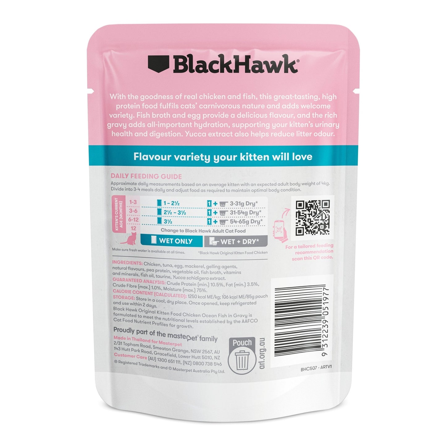 Black Hawk Original Kitten Food Chicken Oceanfish in Gravy 85g - PetPost Australia