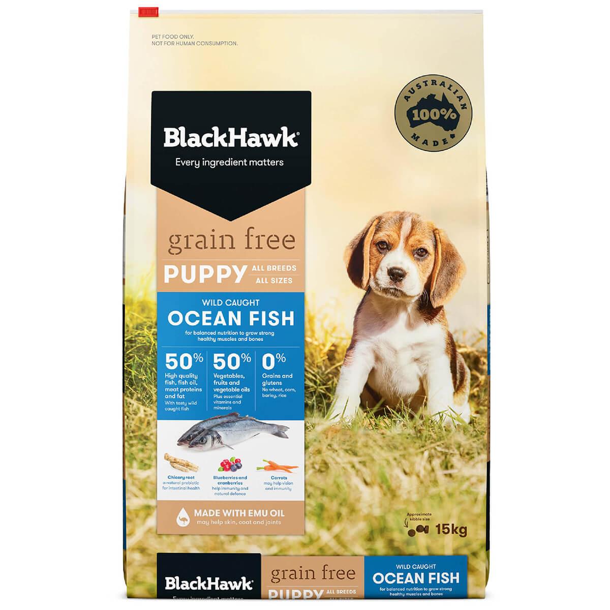 Black Hawk Puppy Grain Free Wild Caught Ocean Fish - PetPost Australia