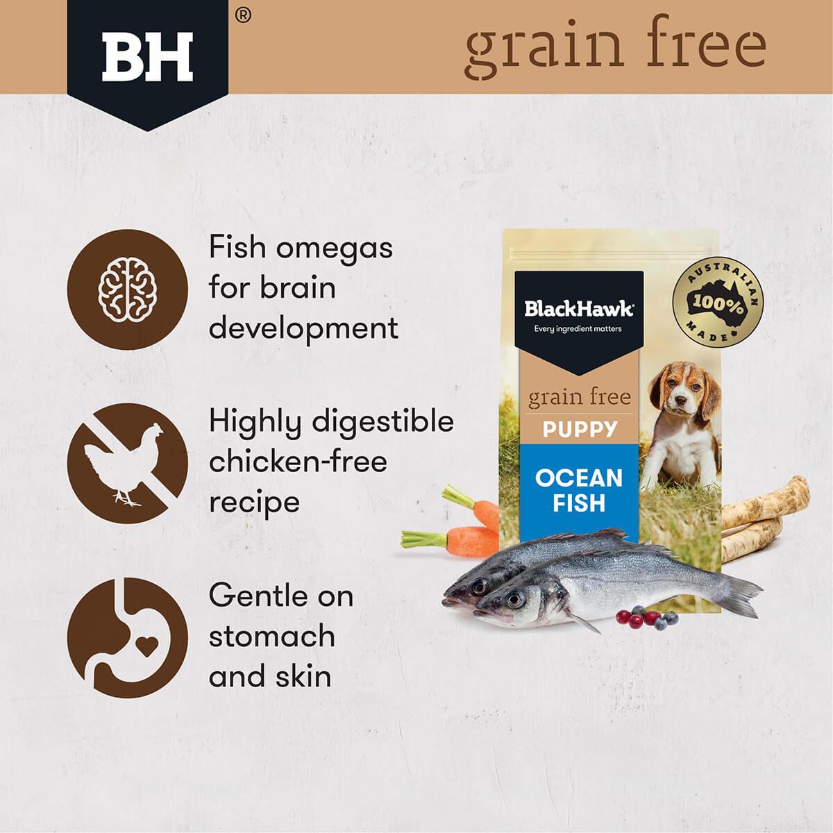 Black Hawk Puppy Grain Free Wild Caught Ocean Fish - PetPost Australia