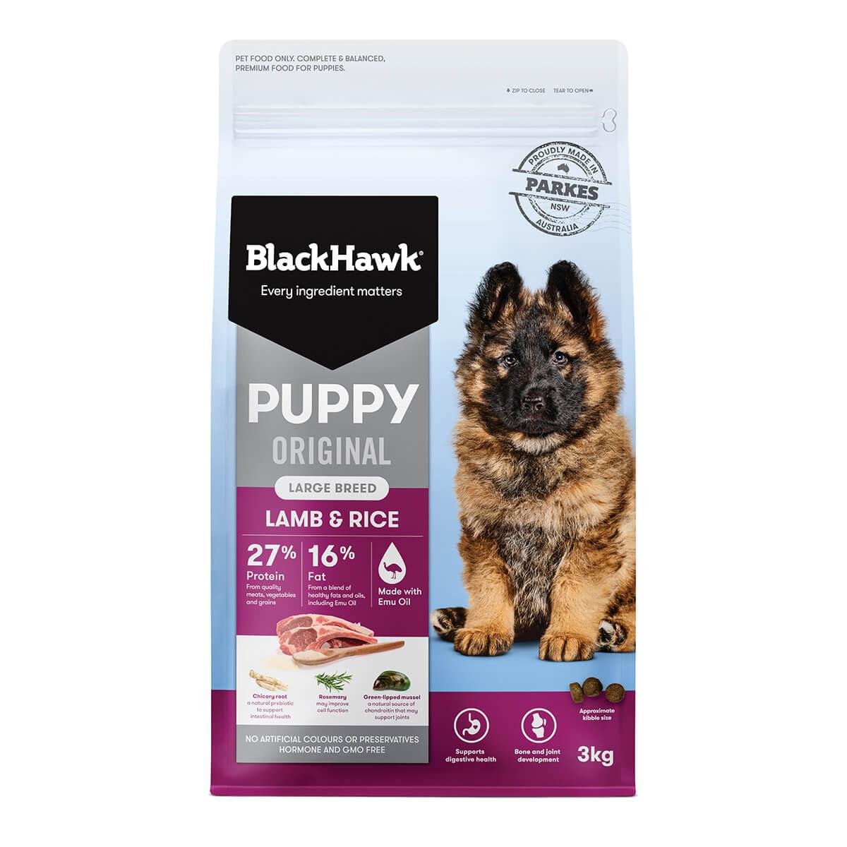 Black Hawk Puppy Lamb & Rice Large Breed Dry Dog Food - PetPost Australia