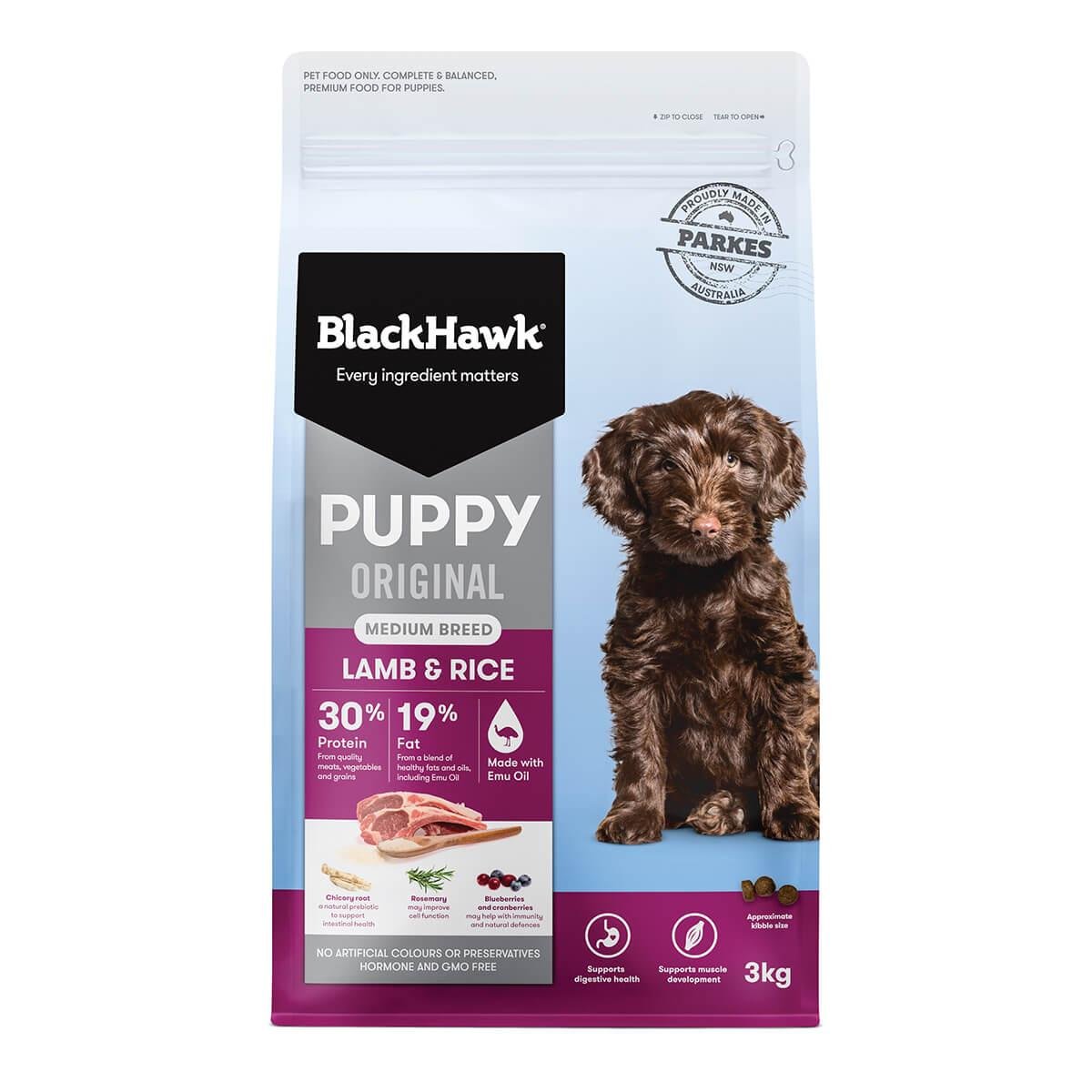 Black Hawk Puppy Lamb & Rice Medium Breed Dry Dog Food - PetPost Australia