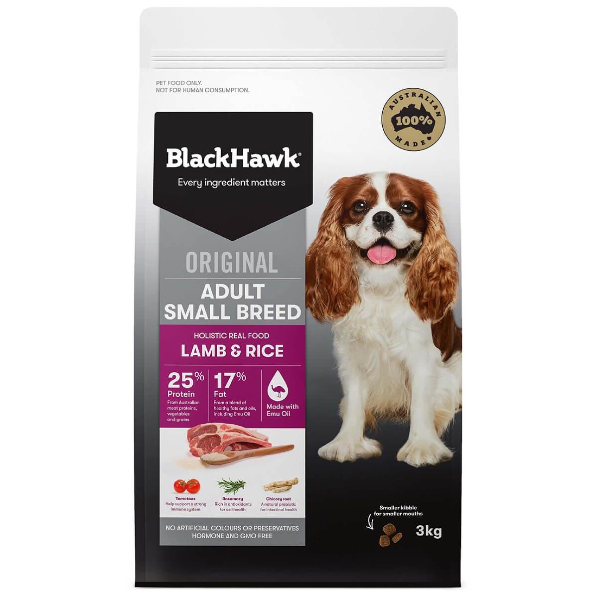Black Hawk Small Breed Adult Lamb & Rice Dry Dog Food - PetPost Australia