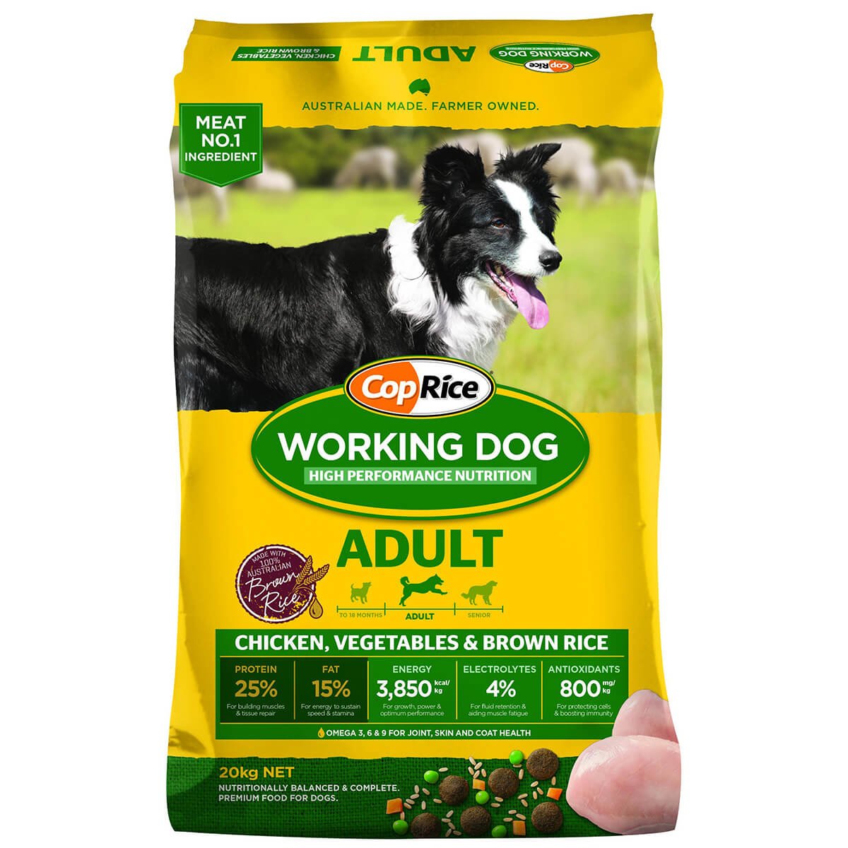 Coprice Working Dog Adult Chicken Dry Dog Food 20kg - PetPost Australia
