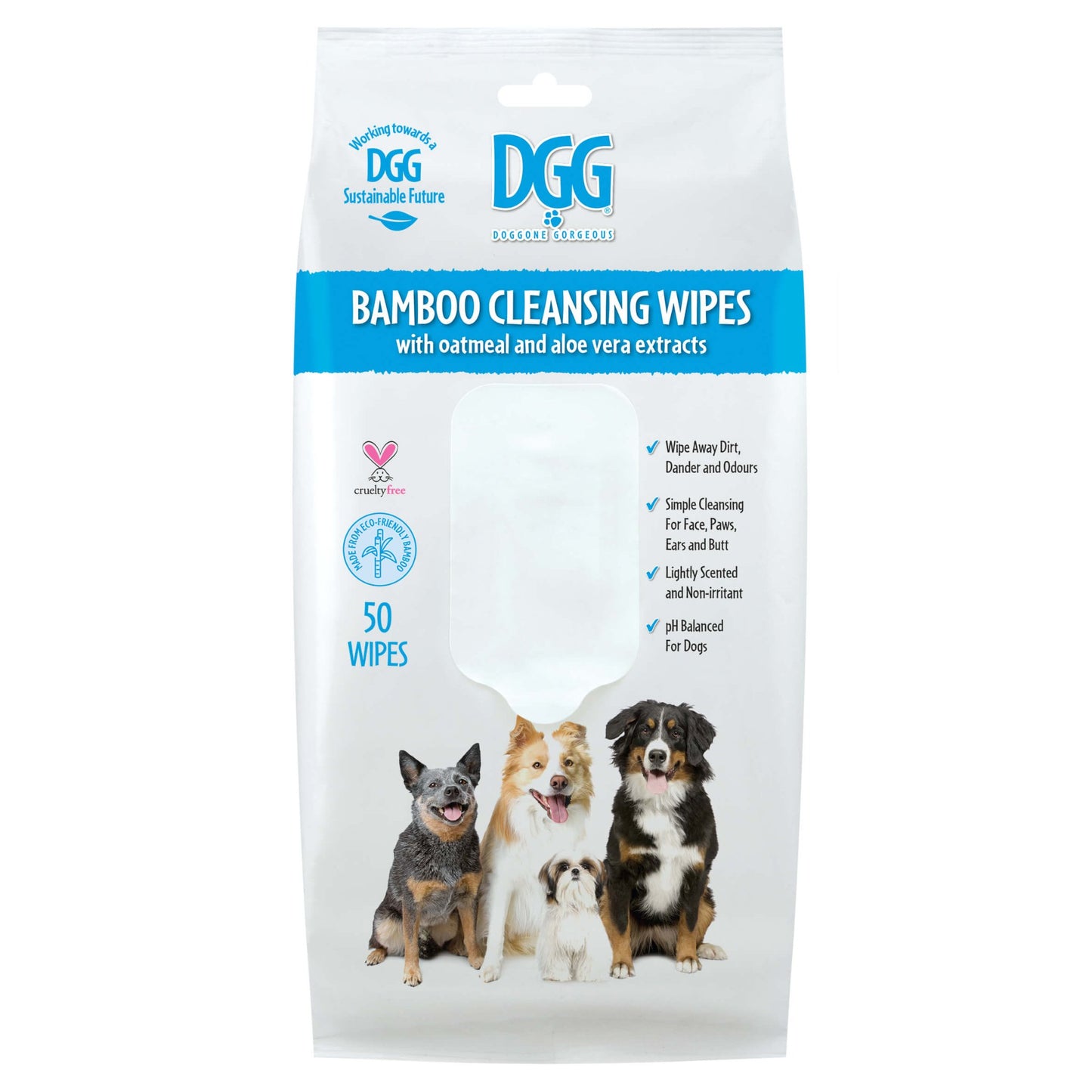 DGG Bamboo Wipes For Dog Paws, Face and Ears 50Pk - PetPost Australia