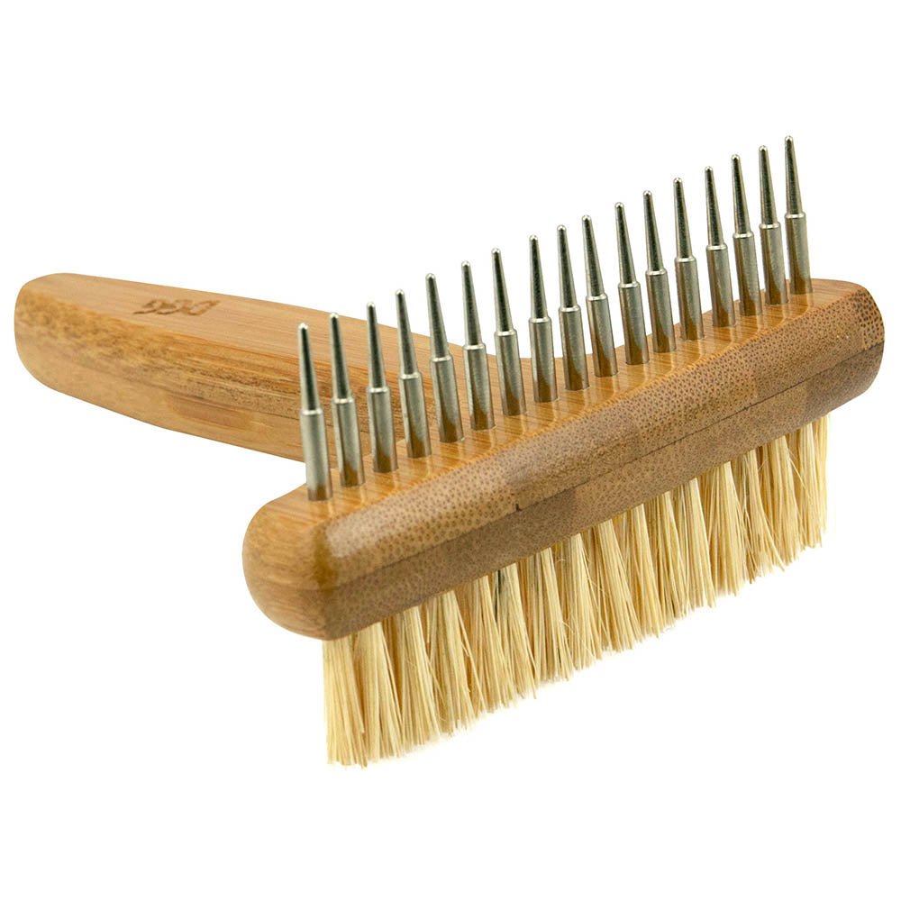 DGG Double Sided Hemp Bristle & Bamboo Shedding Rake - PetPost Australia