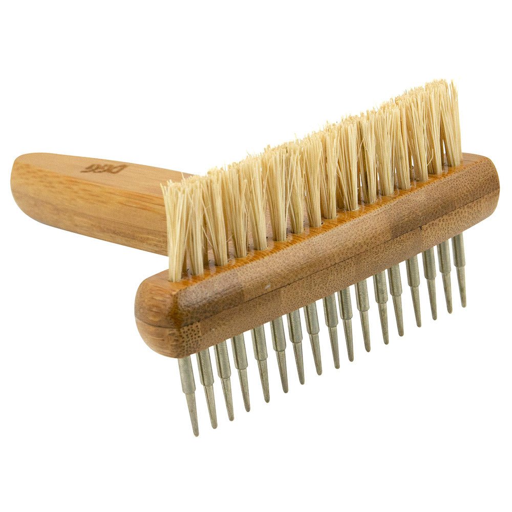 DGG Double Sided Hemp Bristle & Bamboo Shedding Rake - PetPost Australia