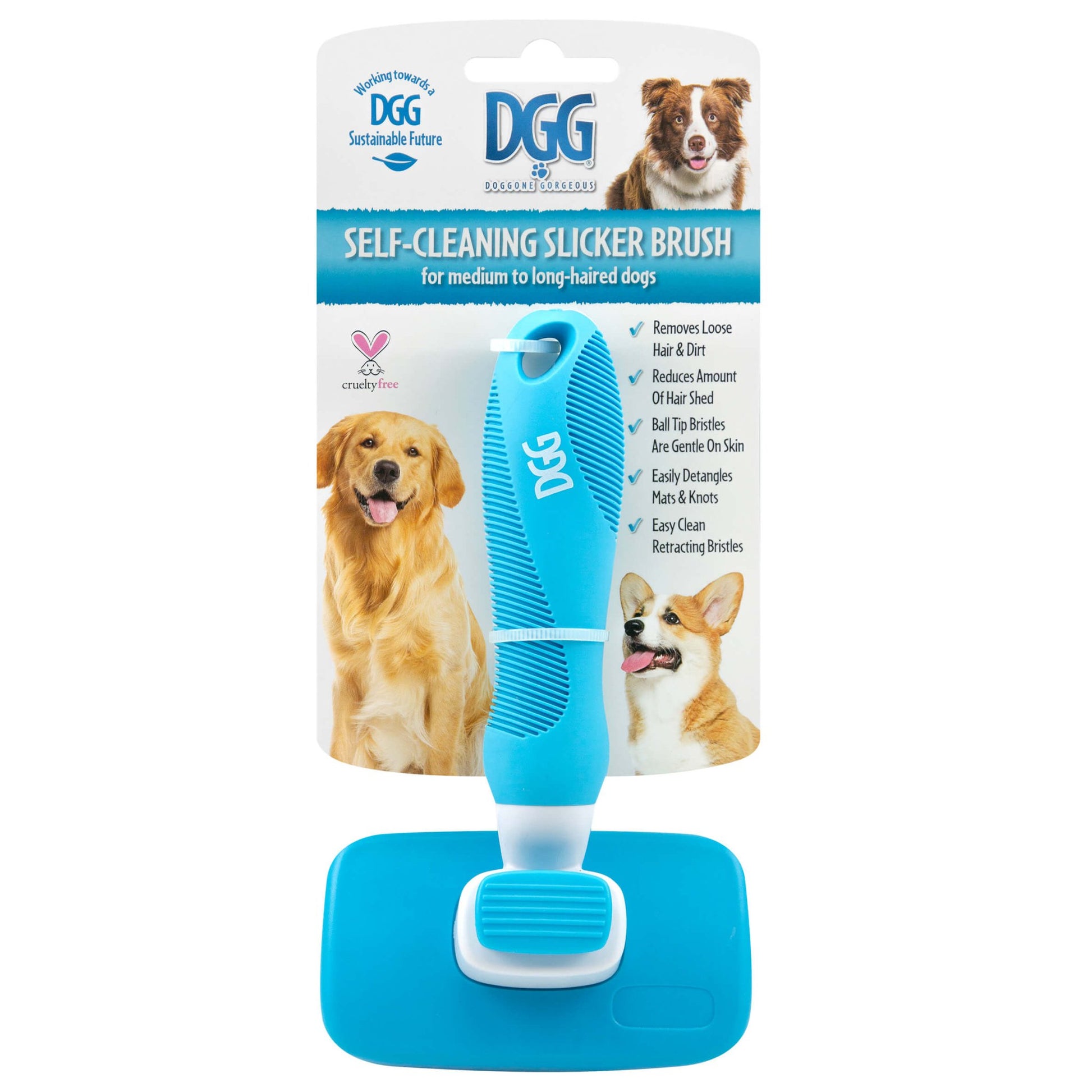 DGG Self-Cleaning Slicker Dog Brush - PetPost Australia