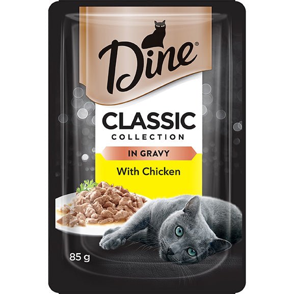 Dine Classic Collection Chicken In Gravy Gravy Wet Cat Food Pouch 85g - PetPost Australia