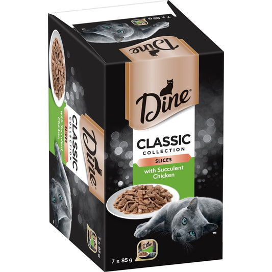 Dine Classic Collection Slices With Succulent Chicken 7x85g - PetPost Australia