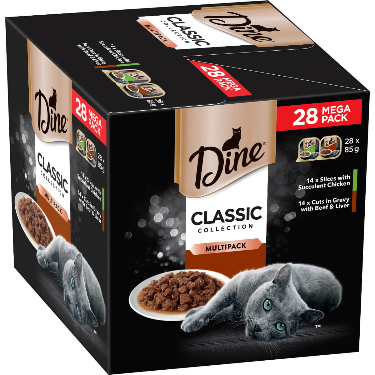 Dine Classic Collection Slices with Succulent Chicken & Cuts in Gravy with Beef & Liver Wet Cat Food - PetPost Australia
