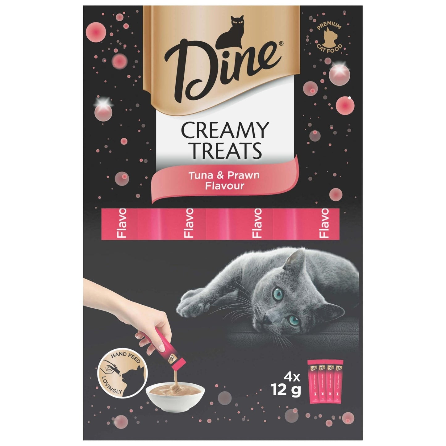 Dine Creamy Treats Tuna & Prawn Flavour Cat Treats 4X12g - PetPost Australia