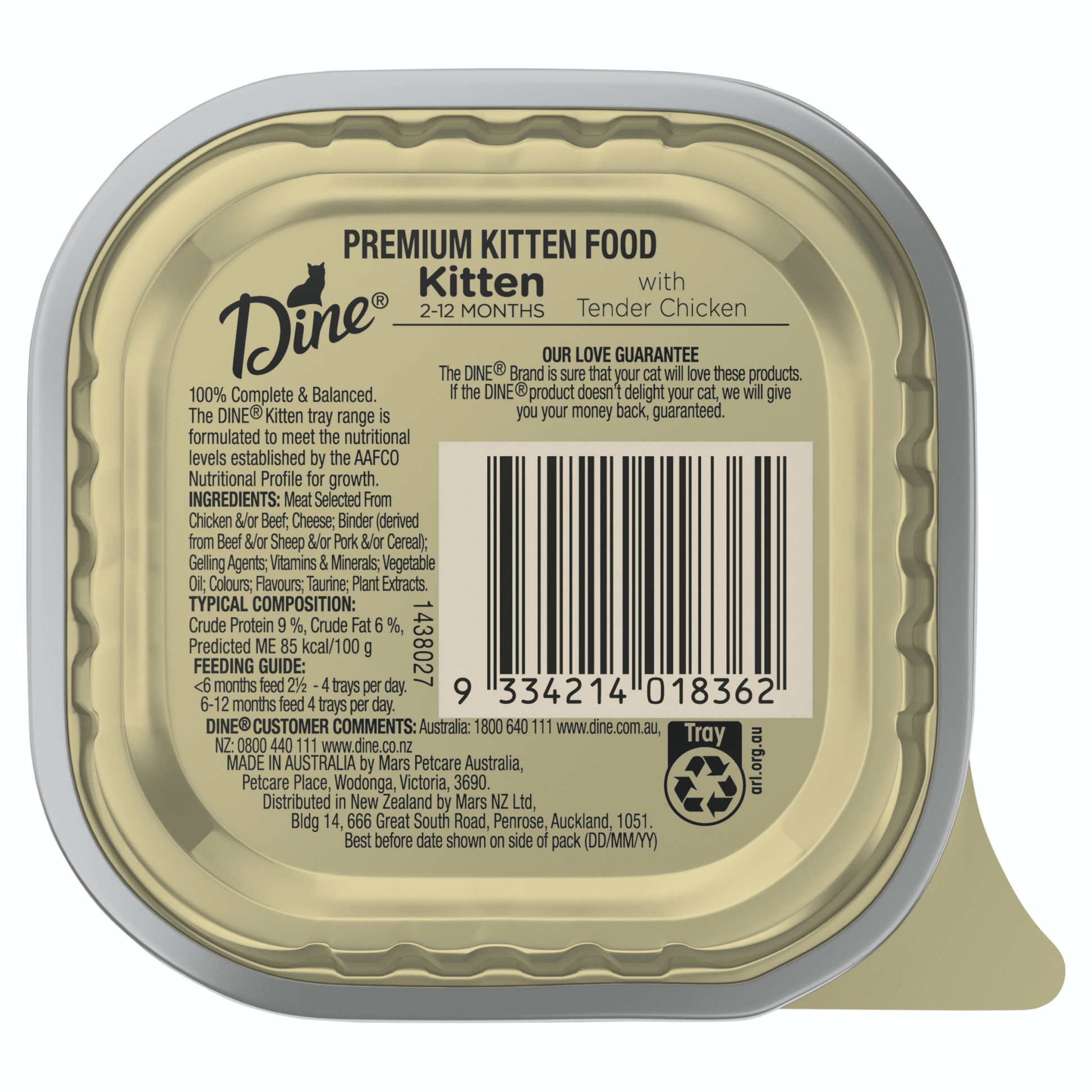 Dine Kitten Tender Chicken Wet Cat Food - PetPost Australia