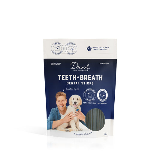 Drool by Dr Chris Brown Bulk Teeth + Breath Sticks Dog Treats - PetPost Australia