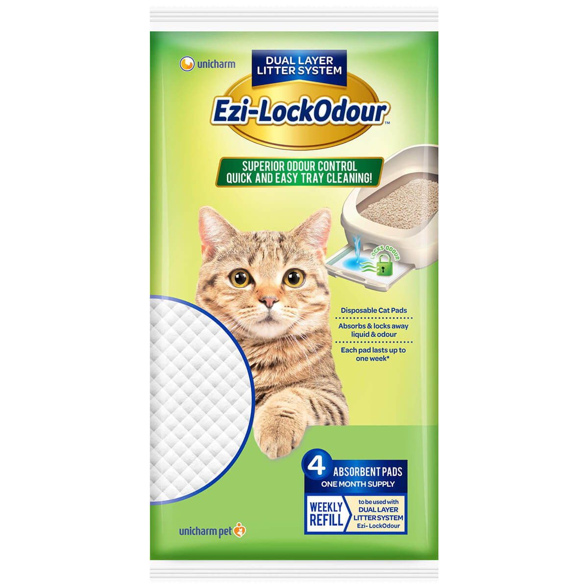 Ezi-Lockodour Absorbant Cat Pads 4 Pack - PetPost Australia
