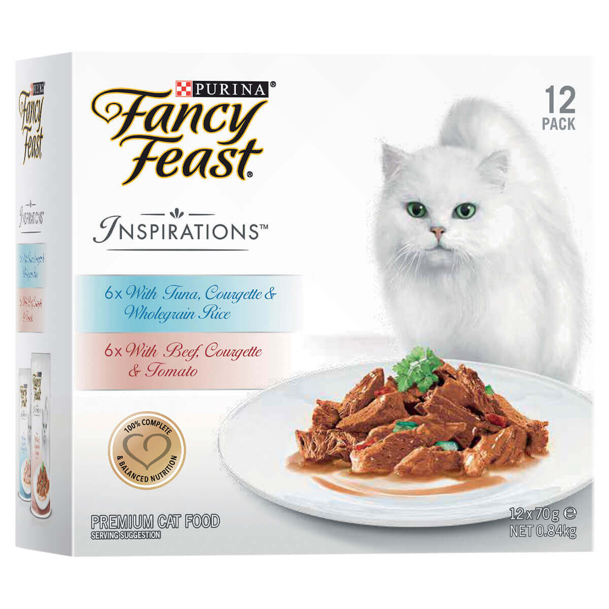Fancy Feast Inspirations Beef and Tuna Wet Cat Food 12x70g - PetPost Australia