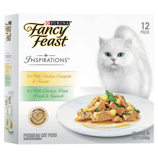 Fancy Feast Inspirations Chicken Wet Cat Food 12x70g - PetPost Australia