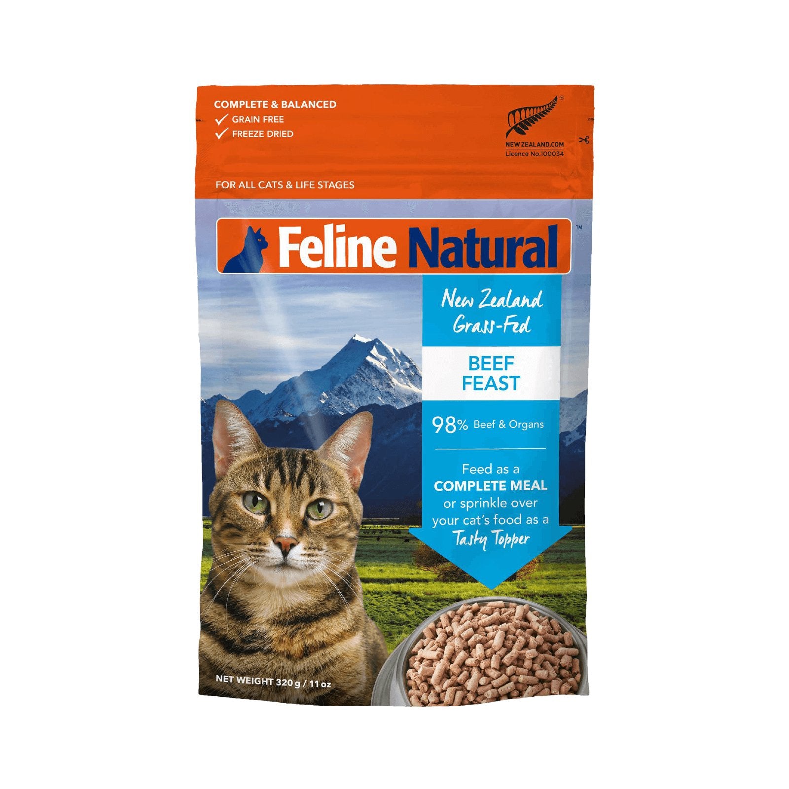 Feline Natural Beef Feast Freeze Dried Cat Food 320g - PetPost Australia