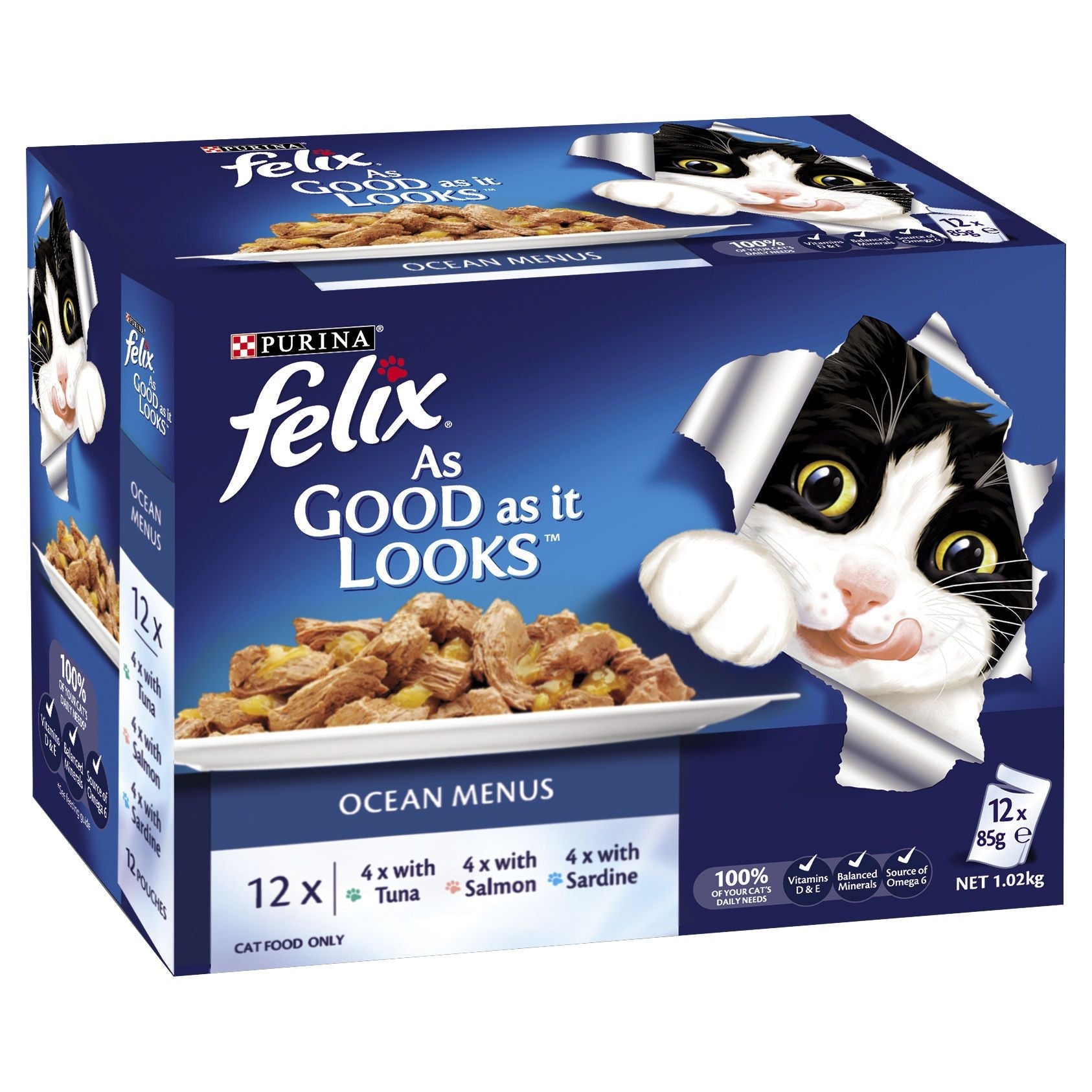 Felix As Good As It Looks Ocean Fish Wet Cat Food 12x85g - PetPost Australia