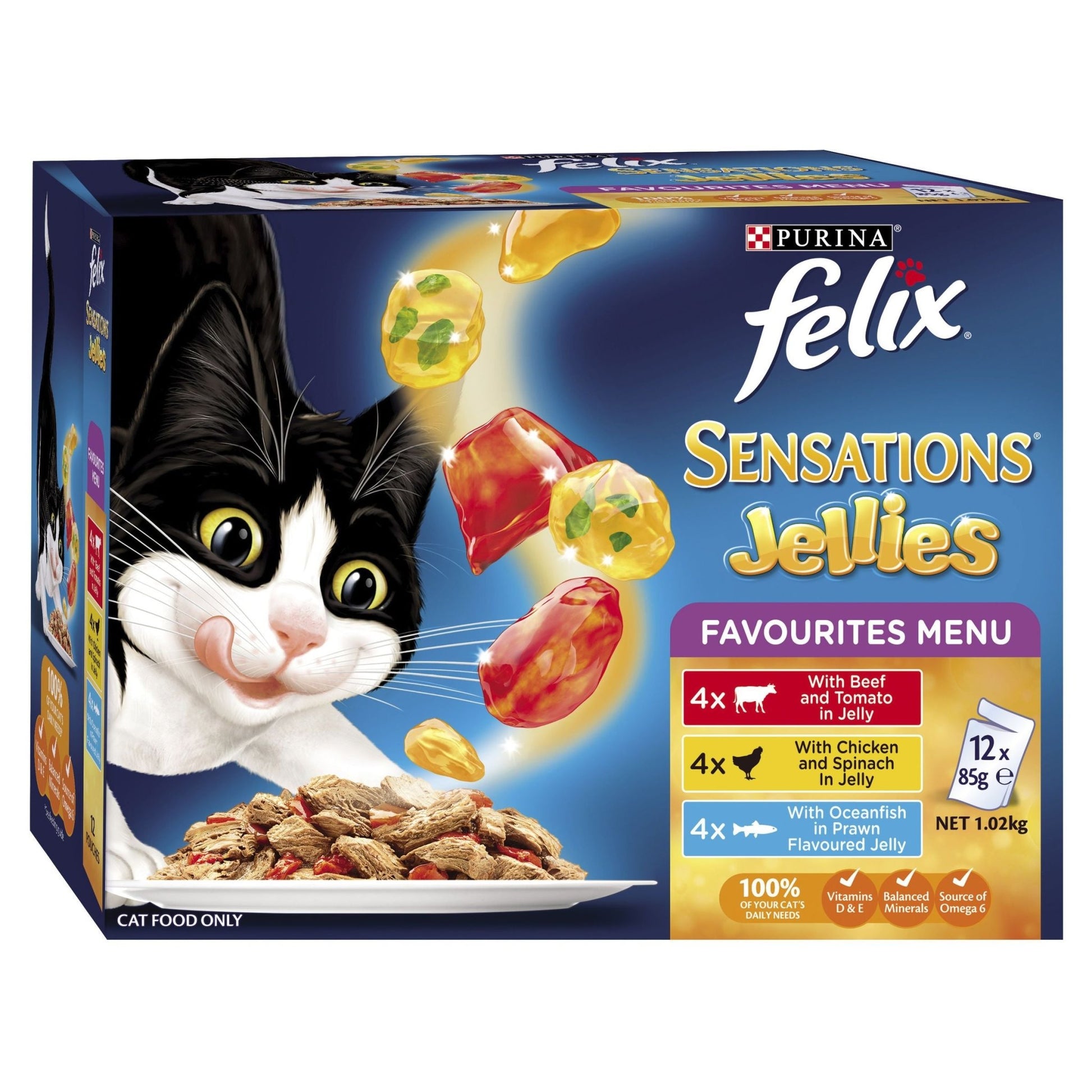 Felix Sensations Jellies Favourites Menu Wet Cat Food - PetPost Australia