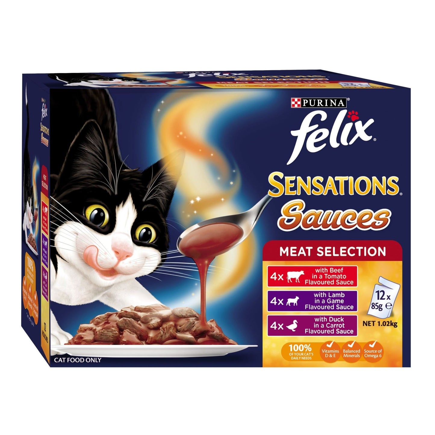 Felix Sensations Sauces Meat Selection Wet Cat Food - PetPost Australia