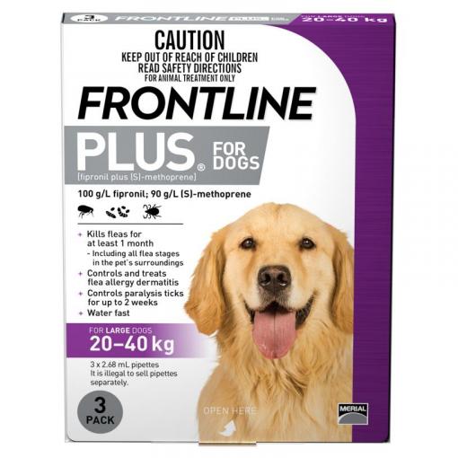Frontline Plus - Flea Treatment for Dogs 20kg - 40kg - PetPost Australia