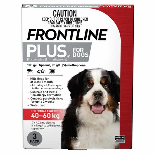 Frontline Plus - Flea Treatment for Dogs 40kg - 60kg - PetPost Australia