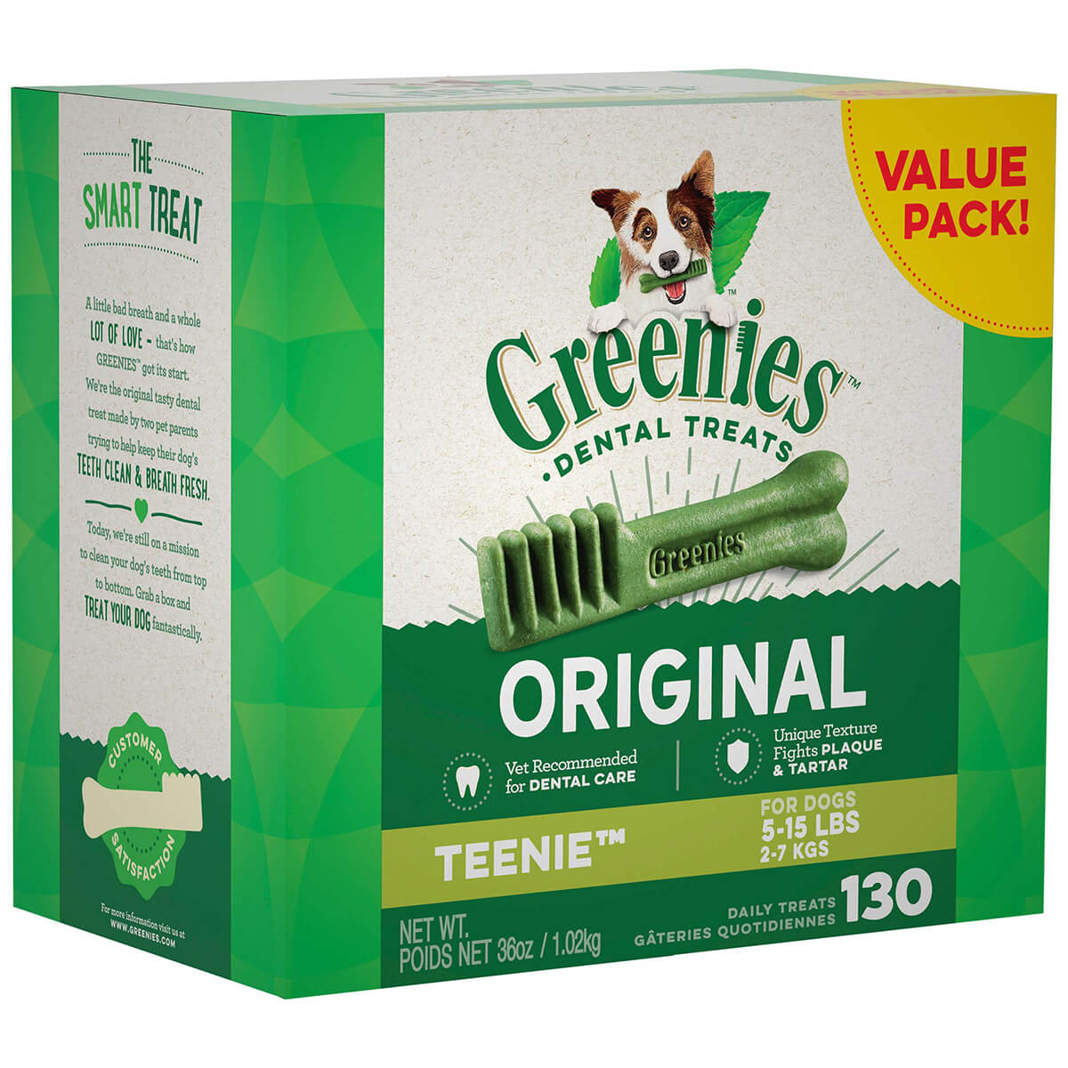 Greenies Original Teenie Dental Dog Treats 130 Value Pack 1.02Kg - PetPost Australia