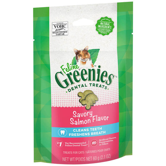 Greenies Savory Salmon Feline Dental Cat Treats 60g - PetPost Australia