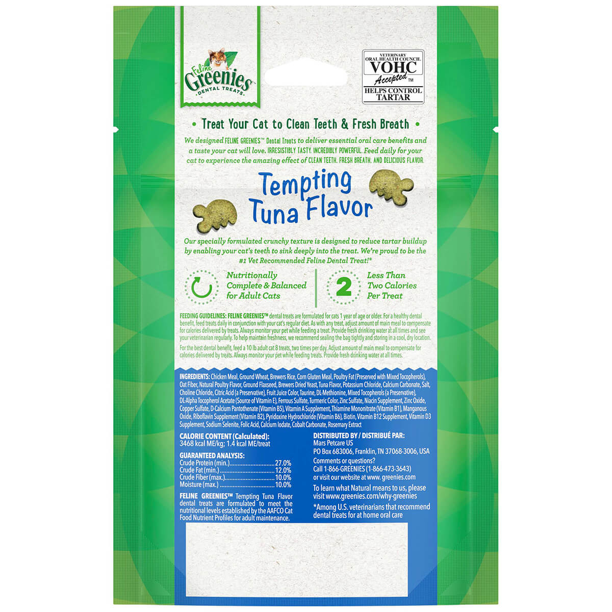 Greenies Tempting Tuna Feline Dental Cat Treats 60g - PetPost Australia