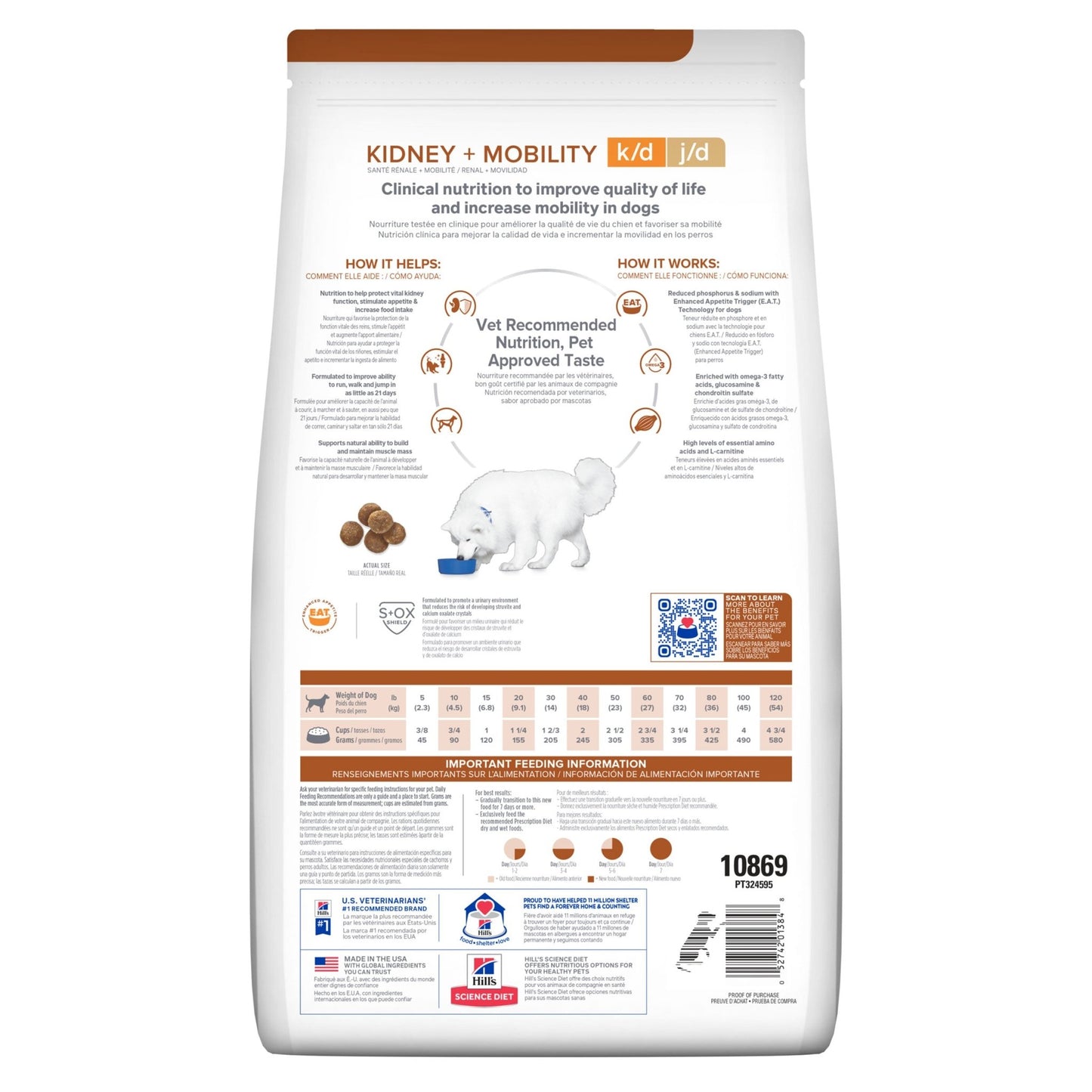 Hill's Prescription Diet K/D Kidney Care & Mobility Dry Dog Food 8.48kg - PetPost Australia