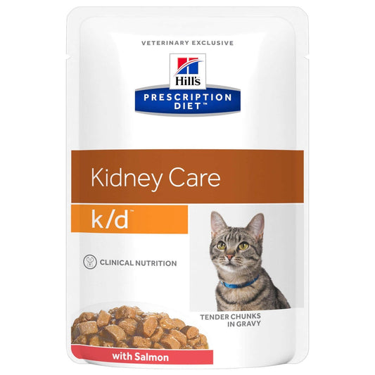 Hill's Prescription Diet K/D Kidney Care Salmon Pouches Wet Cat Food 85G - PetPost Australia