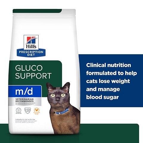 Hill's Prescription Diet M/D Glucose/Weight Management Dry Cat Food 1.8kg - PetPost Australia