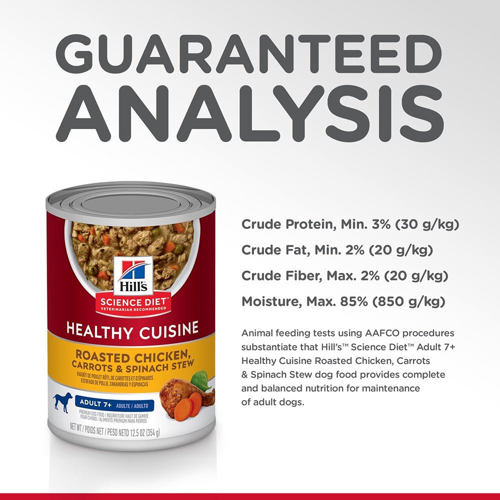 Hill's Science Diet Adult 7+ Healthy Cuisine Chicken & Carrots Stew Canned Dog Food, 354g - PetPost Australia
