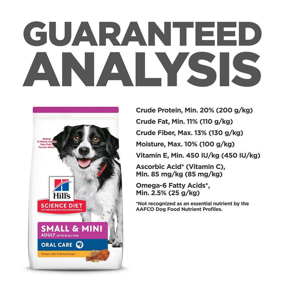 Hill's Science Diet Adult Oral Care Small & Mini Dry Dog Food - PetPost Australia