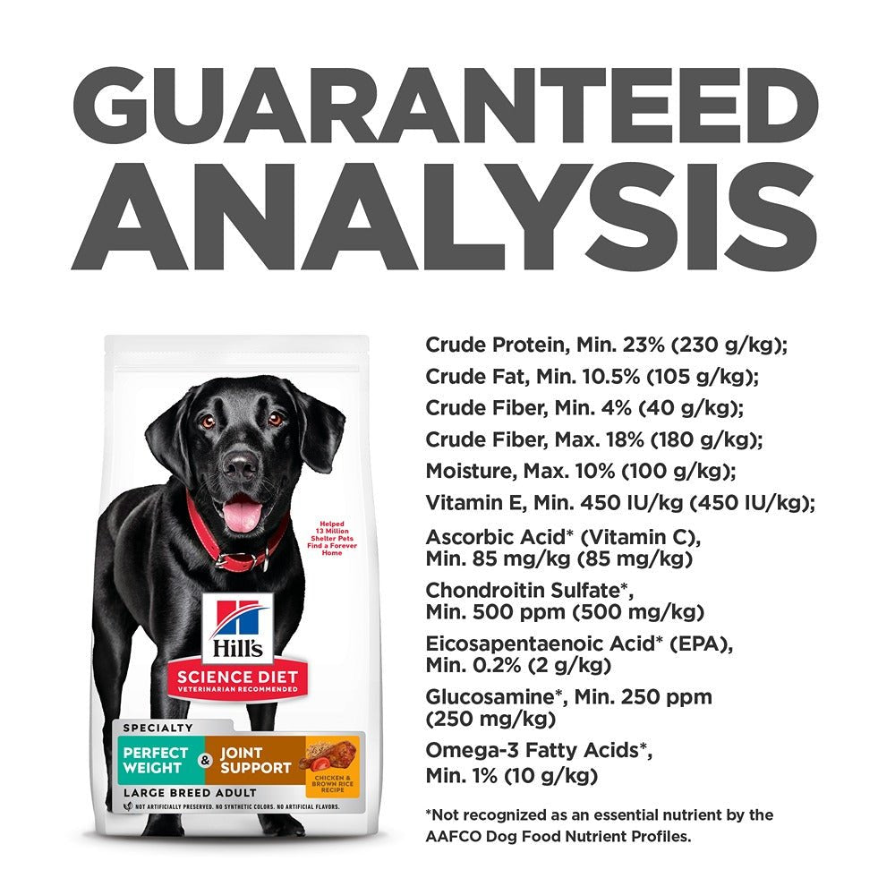 Hill’s Science Diet Adult Perfect Weight + Joint Support Large Breed Dry Dog Food 11.34kg - PetPost Australia
