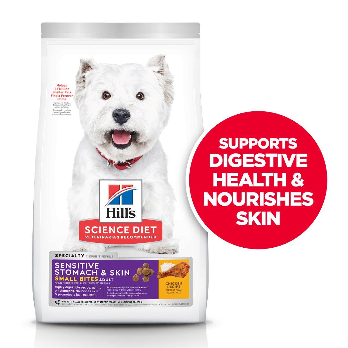 Hill's Science Diet Sensitive Skin & Stomach Adult Small Bites Dry Dog Food 6.80kg - PetPost Australia